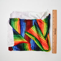 Rainbow Striped Shiny Velour Fabric - 37" x 64"