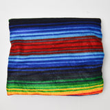 Rainbow Striped Shiny Velour Fabric - 37" x 64"