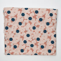 Tan, Peach + Teal Dot Print Atelier Brunette Cotton Shirting Fabric - 53" x 70"
