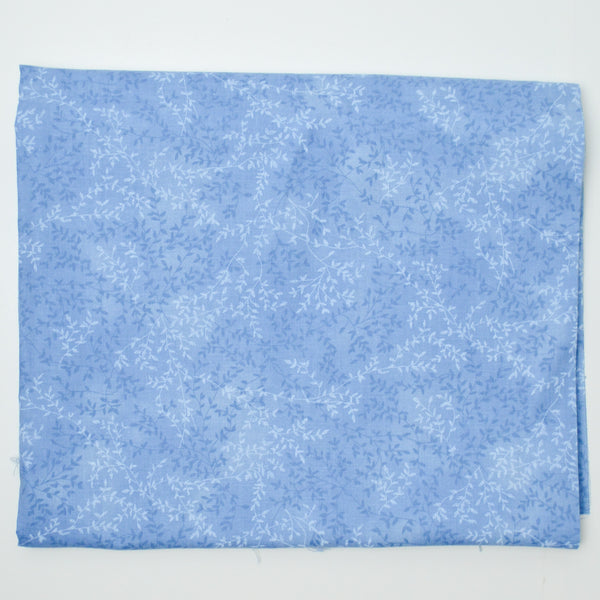 Blue Floral Quilting Weight Woven Fabric - 36" x 46"
