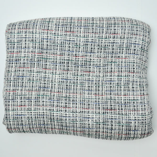Black, White + Colorful Accents Plaid Thick Silky Woven Fabric - 66" x 100"