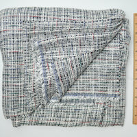 Black, White + Colorful Accents Plaid Thick Silky Woven Fabric - 66" x 100"