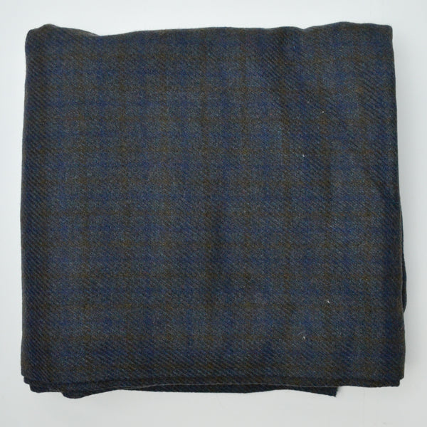Dark Purple + Brown Plaid Thick Woolly Woven Fabric - 64" x 98"