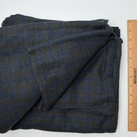 Dark Purple + Brown Plaid Thick Woolly Woven Fabric - 64" x 98"
