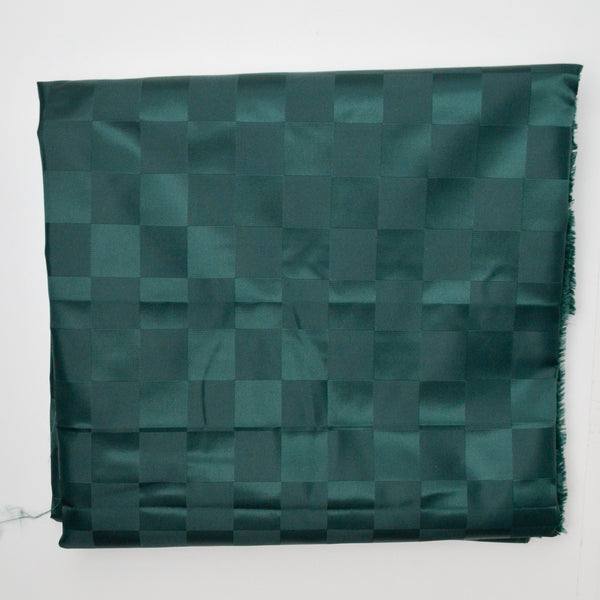 Green Damask Checkered Fabric - 60" x 184"