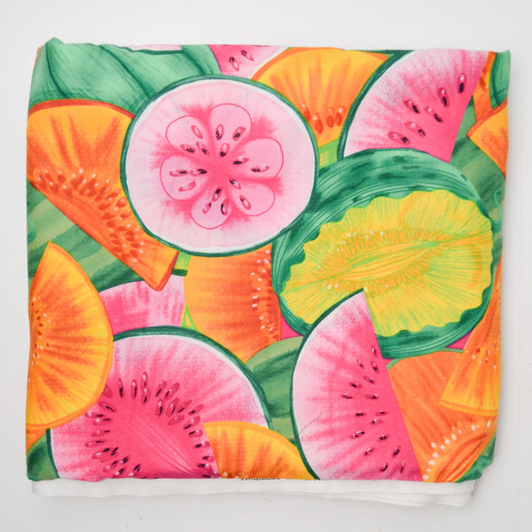 Colorful Fruit Print Quilting Weight Woven Fabric - 44" x 128"