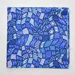 Blue Wavy Quilt Print Quilting Weight Woven Fabric - 45" x 90"