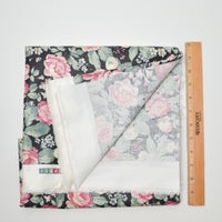 Pink + White Floral 90s Floral Woven Fabric - 54" x 89"