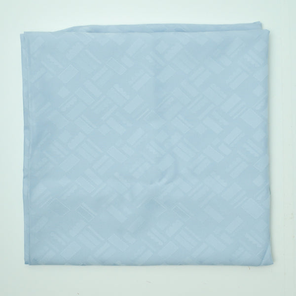 Light Blue Geometric Damask Silky Woven Fabric - 45" x 62"
