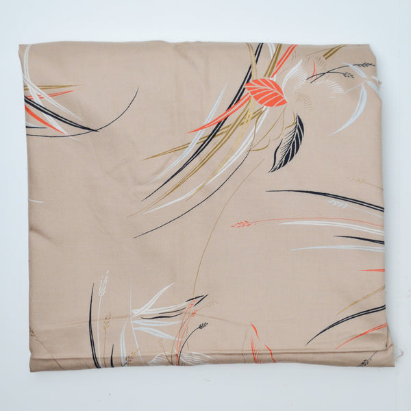 Light Brown Floral Kanebo International Collection Drapey Woven Fabric - 44" x 68"