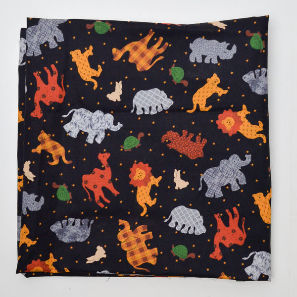 Animals + Stars Print Quilting Weight Woven Fabric - 46" x 61"