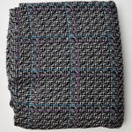 Black + White with Purple + Teal Accents Pendleton Wool Woven Fabric - 60" x 72"