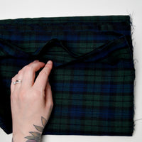 Blue + Green Plaid Woven Fabric - 60" x 72"