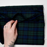 Blue + Green Plaid Woven Fabric - 60" x 72"