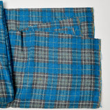 Blue + Gray Plaid Woolly Woven Fabric - 45" x 60"