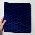 Blue Heart Texture Minky Fabric - 60" x 70"