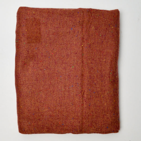 Red + Golden Brown Colorful Tweed Fabric - 46" x 56"