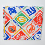 Vintage Football Print Woven Fabric - 90" x 124"