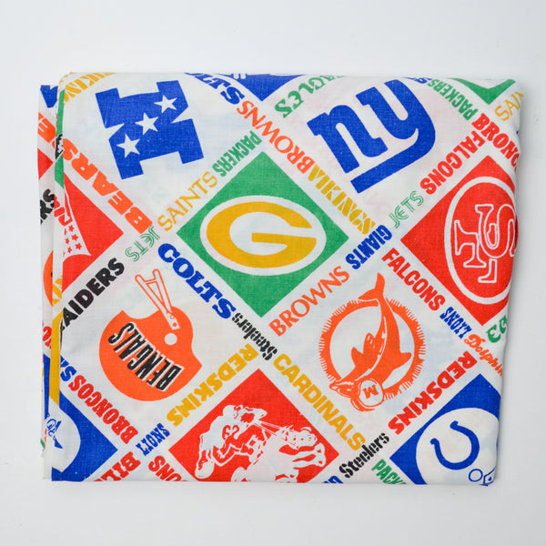 Vintage Football Print Woven Fabric - 90" x 124"