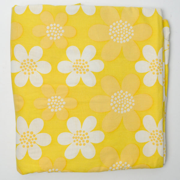 Yellow + White Floral Duvet Cover - 50" x 72"