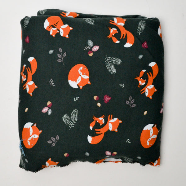 Green Fox Print Joann Jersey Knit Fabric - 60" x 72"