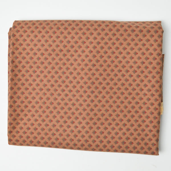 Brown Calico Floral Quilting Cotton Fabric - 44" x 56"