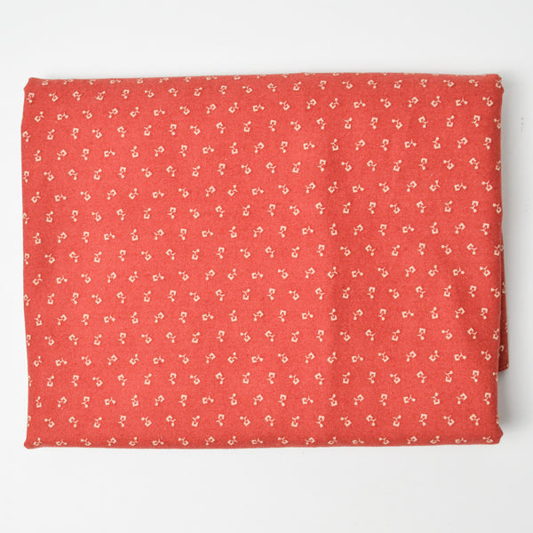 Brick Red + Tan Floral Moda Quilting Cotton Fabric - 44" x 72"