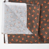 Brown + Red Floral Moda Quilting Cotton Fabric - 44" x 72"