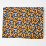 Black + Brown Leaf Print Quilting Weight Woven Fabric - 44" x 72"