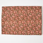 Brown + Red Floral Quilting Weight Woven Fabric - 44" x 74"