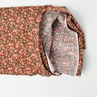 Brown + Red Floral Quilting Weight Woven Fabric - 44" x 74"
