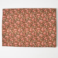 Brown + Red Floral Quilting Weight Woven Fabric - 44" x 74"