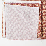 Red + Brown Leaf Print Quilting Weight Woven Fabric - 42" x 74"