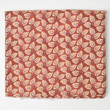 Red + Brown Leaf Print Quilting Weight Woven Fabric - 42" x 74"