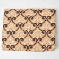 Tan, Black + White Print Quilting Weight Woven Fabric - 44" x 224"