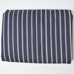 Black + White Striped Cotton Twill Fabric - 52" x 144"