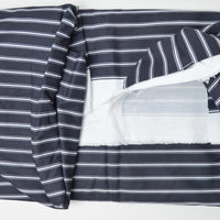 Black + White Striped Cotton Twill Fabric - 52" x 144"