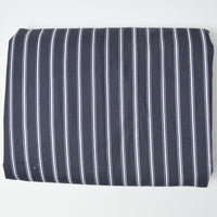 Black + White Striped Cotton Twill Fabric - 52" x 144"