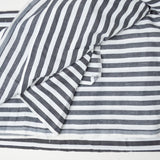 Navy + White Striped Woven Fabric - 47" x 208"