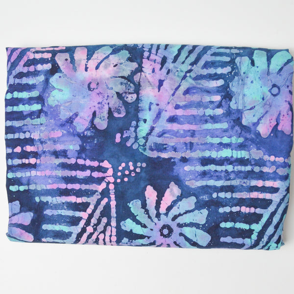 Purple, Blue + Pink Batik Quilting Weight Woven Fabric - 44" x 56"