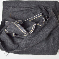 Charcoal Gray Woolly Twill Woven Fabric - 50" x 76"