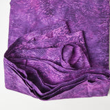 Purple Botanical Batik Quilting Weight Woven Fabric - 44" x 152"
