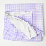 Light Purple Gingham Jersey Knit Fabric - 66" x 72"