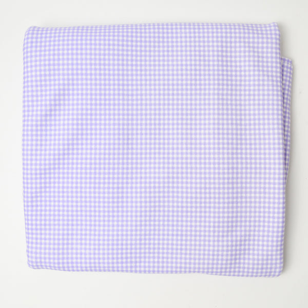 Light Purple Gingham Jersey Knit Fabric - 66" x 72"