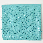 Teal Sequined Mesh Fabric - 56" x 56"