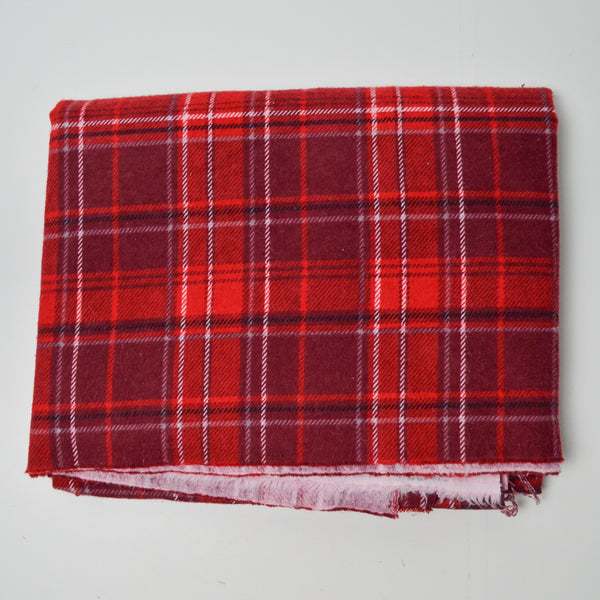 Red Plaid Snuggle Joann Brushed Flannel Fabric - 42" x 100"