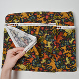 Hooked Rug Animals Print Flannel Fabric - 42" x 170"