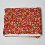 Red Paisley Flannel Fabric - 40" x 105"