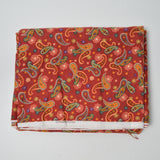 Red Paisley Flannel Fabric - 40" x 105"