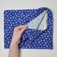 Blue + White Star Flannel Fabric - 42" x 54"